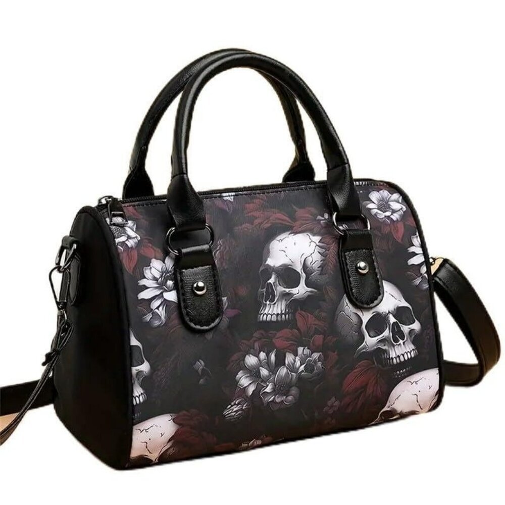 Chic Floral and Skull Boston Bag NWT​
